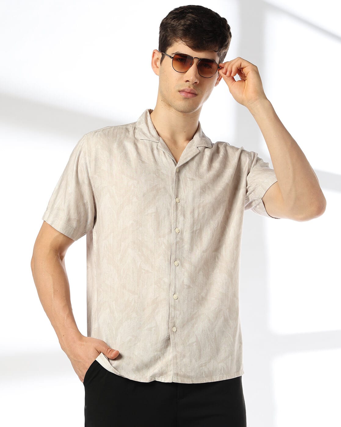 RESORT SHIRT HS, KHAKI, 38