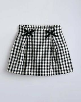 hopscotch Girls Checked Regular Fit Mid-Rise Shorts-picture-31