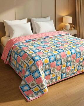 kids wonders Geometric Print Reversible Comforter for Double Bed 90" x 90"-picture-49