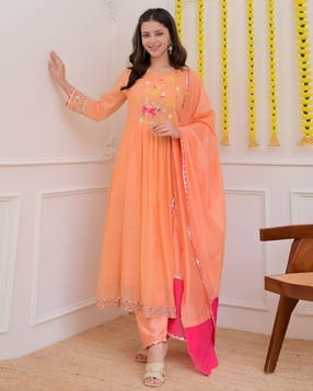 nyrika Women Embroidered Anarkali Kurta Set with Dupatta-picture-48