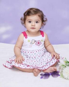 v-mart Girls Embroidered Round-Neck Fit & Flare Dress-picture-19
