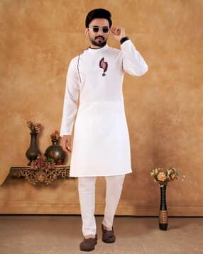 indie picks Embroidered Regular Fit Cotton Kurta-picture-10