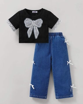 hopscotch Girls Embellished Pants with Top Set-picture-22
