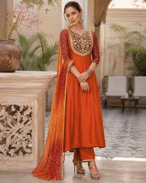 nyrika Women Embroidered 3-Piece A-Line Kurta Set-picture-40