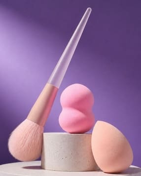 forever glam by pantaloons Pink Makeup Brush and Blender Sponge Set - Pack of 3-picture-28