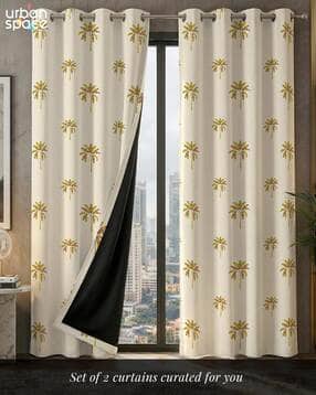 Pack of 2 Digital Printed Blackout Curtains with Eyelets-image-31