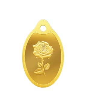 mmtc pamp 3 G 24K (999.9+) Yellow Gold Rose Oval Coin-picture-32