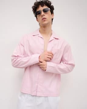 vastrado Men Oversized Fit Shirt with Curved Hem-picture-51