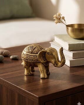 Small Decorative Brass Elephant Figurine-image-7