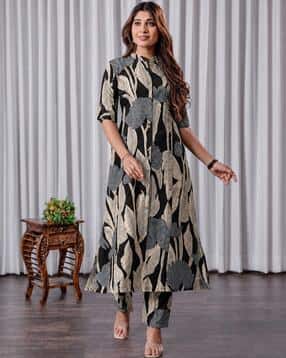 texstile Women Floral Print A-Line Kurta Set-picture-25