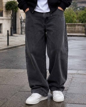 denimlook Men Mid-Rise Baggy Jeans-picture-10