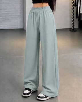 fabflee x ag Women Ribbed Relaxed Fit Flat-Front Pants-picture-2