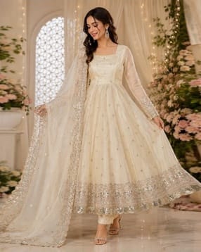 Women Embroidered Anarkali Kurta Suit Set-image-31