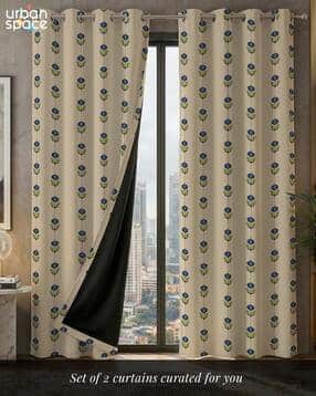 urban space Pack of 2 Digital Printed Blackout Curtains with Eyelets-picture-41