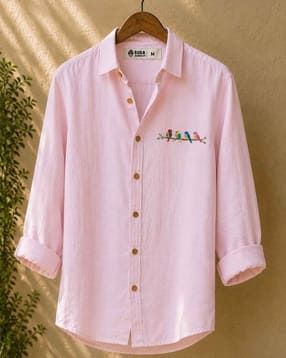 buda jeans co Men Birds Embroidered Regular Fit Shirt-picture-23