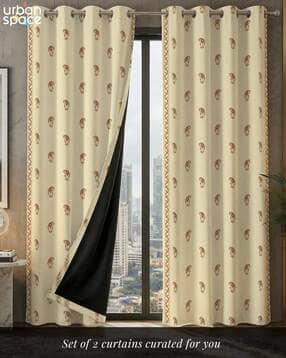 urban space Pack of 2 Digital Printed Blackout Curtains with Eyelets-picture-40