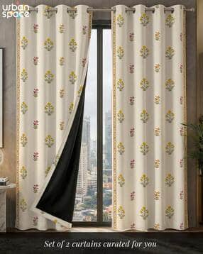 urban space Pack of 2 Digital Printed Blackout Curtains with Eyelets-picture-44