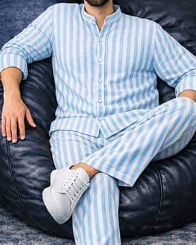 neonomad Men Striped Regular Fit 2-Piece Co-Ord Sets-picture-18