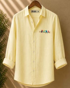 buda jeans co Men Birds Embroidered Regular Fit Shirt-picture-33