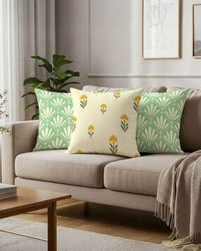 urban space Floral Print Set of 3 Cushion Covers 16" x 16"-picture-34