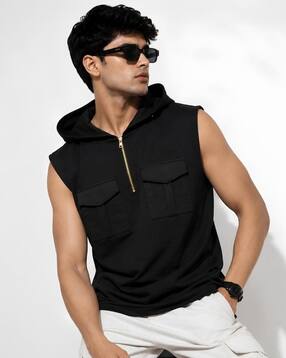 looks united Men Hooded Vest with Flap Pockets-picture-24
