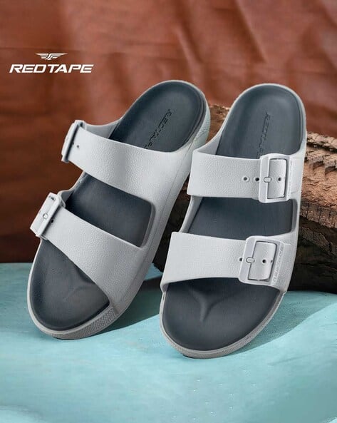 RED TAPE Men Open Toe Slip-On Slides with Adjustable Straps
