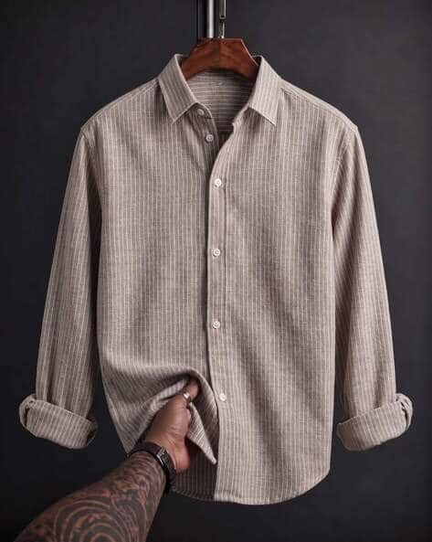Buda Jeans Co Men Striped Regular Fit Shirt - Image 1