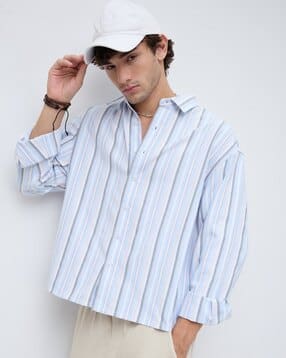 vastrado Men Striped Oversized Fit Shirt with Full Sleeves -picture-16