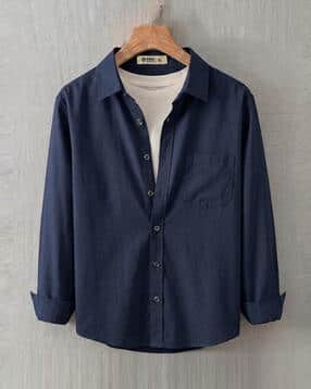 Regular Fit Shirt with Patch Pocket-image-23
