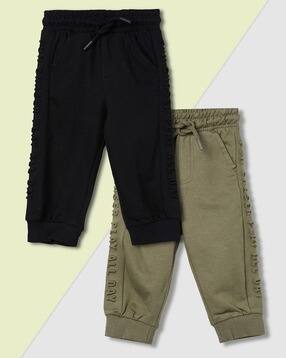 Boys Solid Embossed Joggers - Pack of 2-image-16