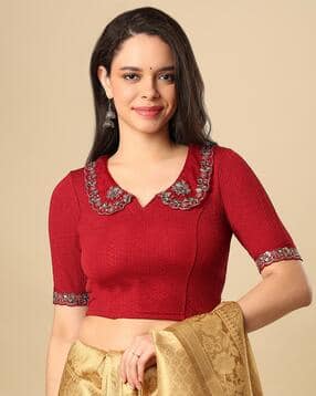 salwar studio Women Embroidery Slip-On Blouse-picture-10