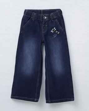 Girls Washed Wide-Leg Jeans-image-27