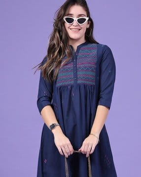 Women Embroidered Fit & Flare Dress-image-21