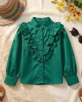 Girls Ruffled Regular Fit Top -image-31
