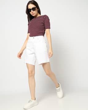 gap Women Washed Mid-Rise Regular Fit Shorts-picture-40
