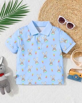 Boys Printed Regular Fit Polo T-Shirt-image-38