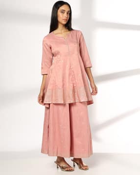 avaasa mix n' match Women Embellished A-Line Kurti & Palazzos Set-picture-14