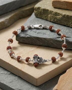 925 Silver Shiva Temple Rudraksha Band In Silver-image-40