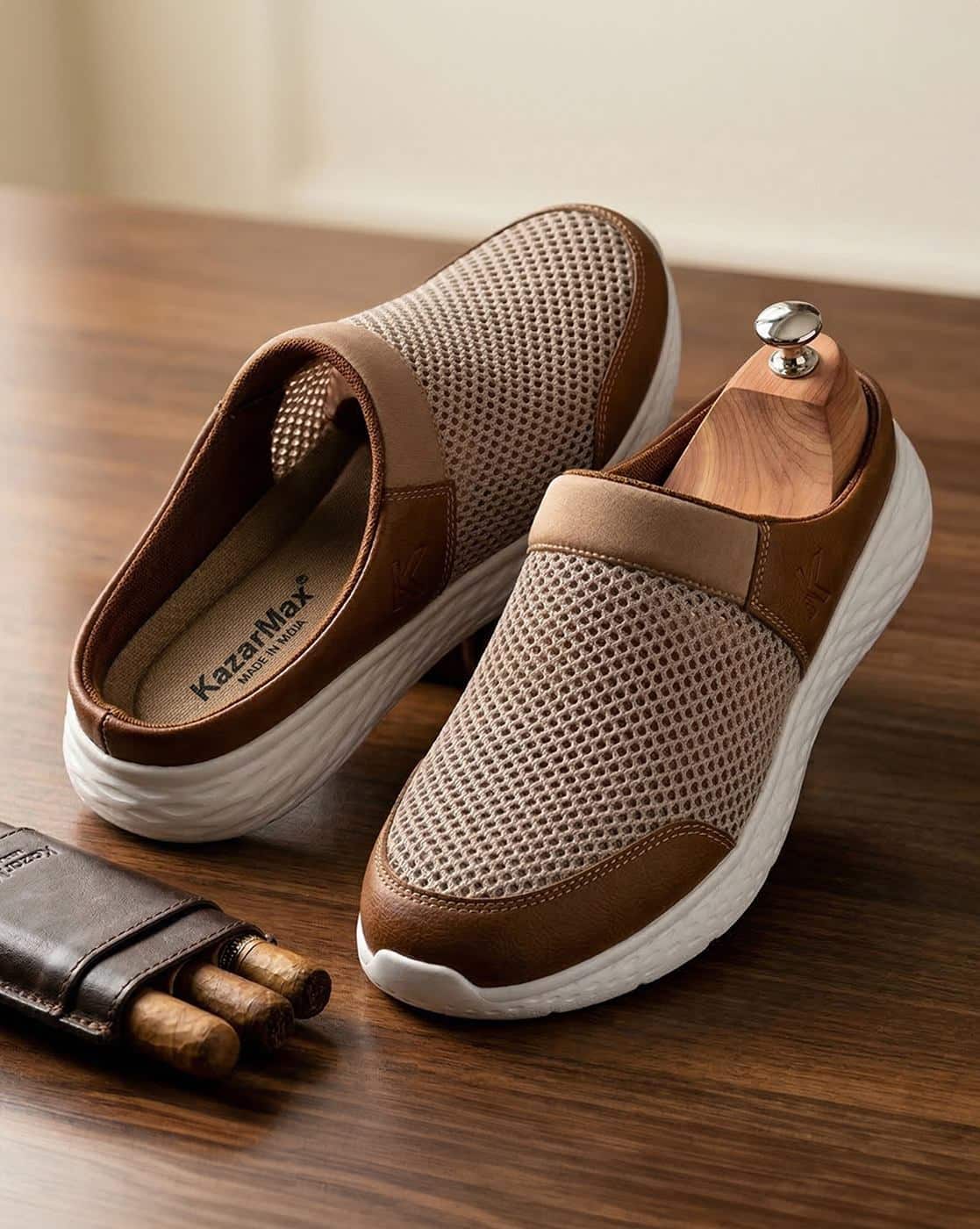 Buy KazarMax Men Slip-On Sandals With Mesh Upper Online | Ajio.com