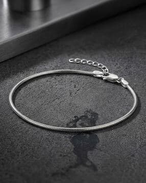 touch925 925 Silver Classic Round Snake Men Bracelet In Silver-picture-24