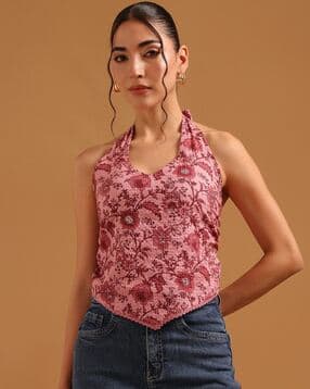 soch Women Floral Print Fitted Crop Top-picture-40
