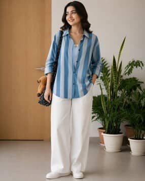 buda jeans co Women Striped Regular Fit Shirt-picture-34