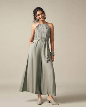 global desi Women Embroidered Jumpsuit with Round Neck-picture-15