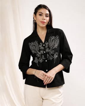 acai Women Embroidered Relaxed Fit Top-picture-21