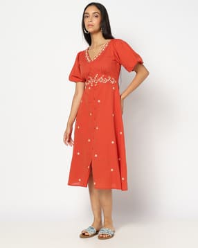 yousta Women Embroidered Fit & Flare Dress-picture-26