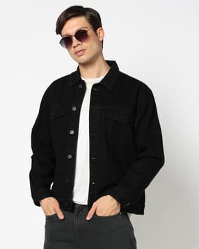 yousta Men Regular Fit Denim Jacket with Flap Pockets-picture-41