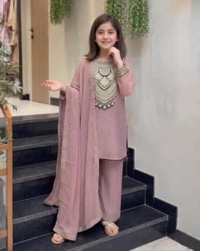 pixie n prince Girls Embroidered Straight Kurta Set-picture-19