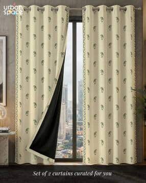 urban space Set of 2 Paisley Print Blackout Window Curtains with Eyelets-picture-45