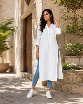 acai Women Straight Kurta with Button Accent-picture-13