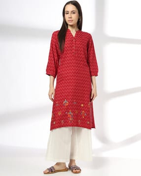 siyahi Women Chevron Print Straight Kurta-picture-18